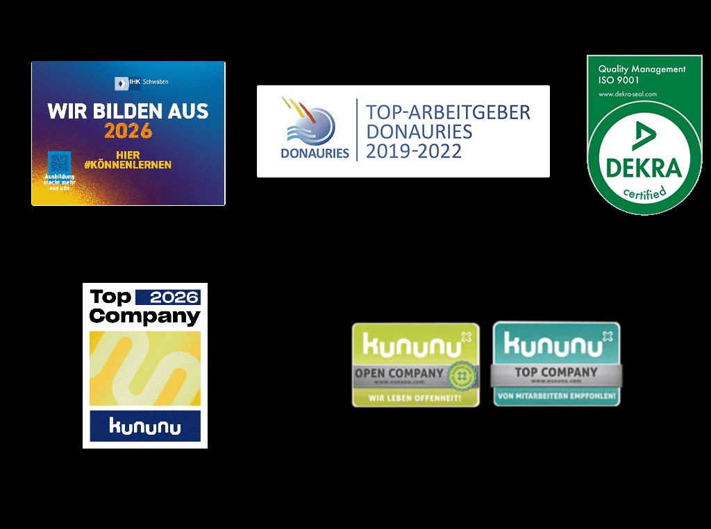 AvJS Personal Profiler – Auszeichnungen IHK Ausbildungsbetrieb, Top Arbeitgeber Donauries, DEKRA Qualitätsmanagement 2026